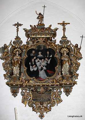 Hans Pedersen og Peter Hegerfeldt 1651 Borgmester Hans Peders�n, f. 1603 d. 1650,med hustru Kirstine Lauridtzdatter, f. 1621 d. 1662, og deres to b�rn Peder...