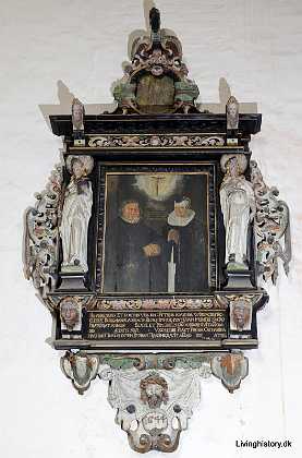 Peter Jensen Viborg Peter Jensen Viborg, sognepr�st Med hustru Epitafium opsat i 1644 1640-49 �lborg Stift