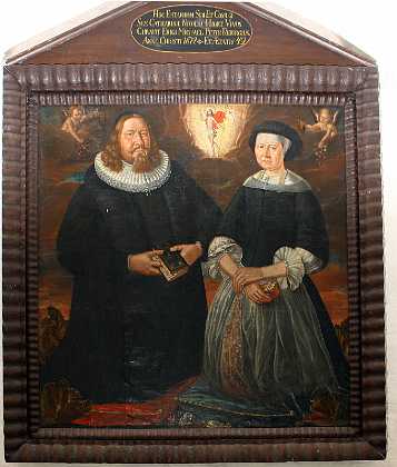 Mikkel Pedersen Faaborg og Karen Nielsdatter Hjort 1672 Sogneprst Mikkel Pedersen Faaborg,f.1622 d.1678, og hustru Karen Nielsdatter Hjort,d. 1678. 1670-79 Roskilde stift