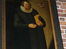 Georg Meiland Georg Meiland, sognepr�st til St. arie og slotspr�st p� Kronborg, f. 1605 og d. 1651. Malet 1648. 1640-49. Helsing�r stift.