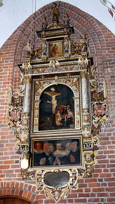 Blasius M�ller Chirurgus malet ca. 1637. Andreas M�ller B�ssemester p� Kronborg f. 1552 d. 1629, med Hustru Elebe Buschmans f. 1538 d. 1623, samt deres s�n...