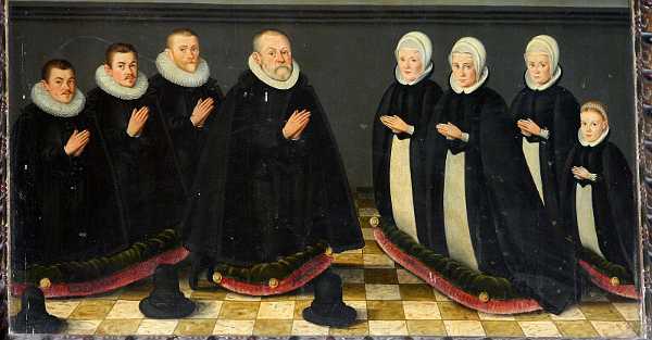 David Hansen 1599 David Hansen, r�dmand og tolder d. 1599 med hans hustruer Karen Hansdatter d. 1589 og Bente Andersdatter d. 1608 samt...