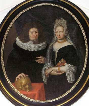 Frands K�nig og Anne Lauritzdatter 1694 Epitafium o. 1694 af Sognepr�st Frands K�nig d. 1694 og hustru, Anne Lauritzdatter. 1690-99 Roskilde stift