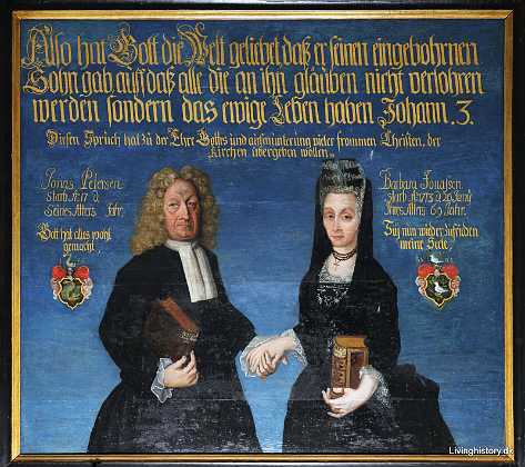 Jonas Petersen og Barbara Jonas Petersen, forpagter p� Tornumg�rd. d 1721 (Blev myrdet) F�rste hustru Barbara Jonassen 1700-09 Ribe stift