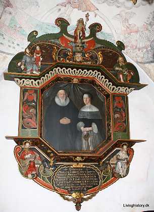 Jens Knud Schytte Sognepr�st Jens Knud Schytte (Johannes Canuti Schytte) samt hustru Christine Borg Han 74 �r, hun 44. Epitafium fra 1668...