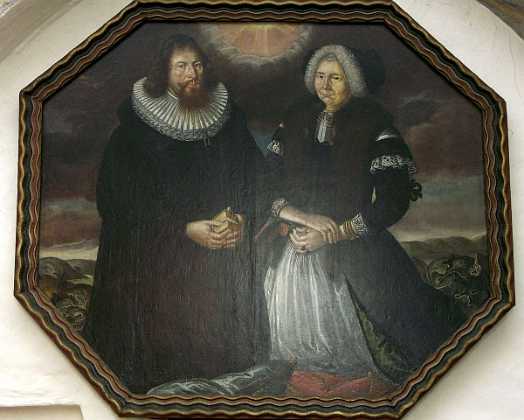 Anders Christensen Schytte ca. 1690 Epitafium over Anders Christensen Schytte til Lynge og Broby f. 15. april 1634 d. 23. okt. 1716, og hans f�rste hustru...