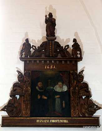 Niels Christensen Othsing og hustru Gunder 1651 Sognepr�st Niels Christensen Othsing, f.1603 d. 1657, og hans hustru Gunder, f. 1613 d. 1655. 1650-59 Lolland-Falster...