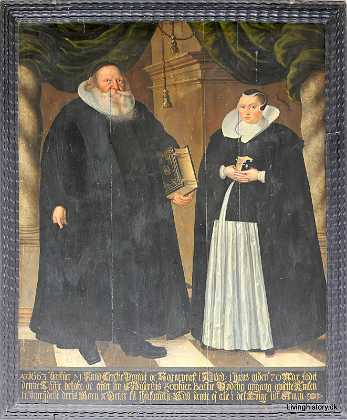 Knud Lerche og Sofia Bathe 1663 Knud Lerche, Sognepr�st til Nysted og provst i Musse Herred - f. 1593. Hustru Sofia Bathe f. 1600 d. 1653.1660-69...