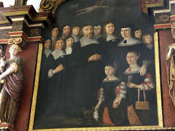 J�rgen Hansen og familie 1673 J�rgen Hansen handelsmand d. 1694 og hustru Sophia Pedersdatter d. 1697 samt b�rn. Tillige hendes f�rste mand Christian...