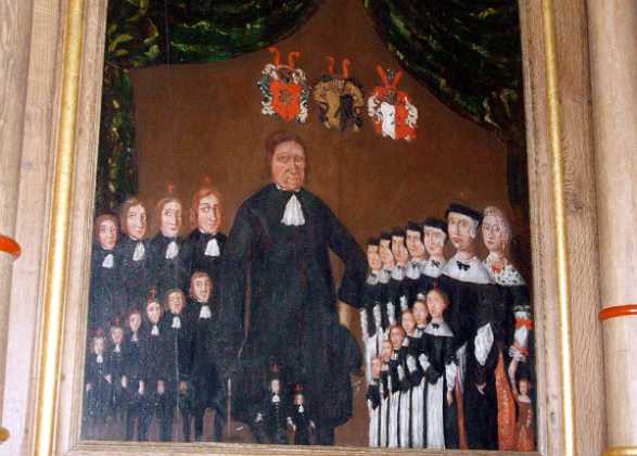 Jens Pedersen Kofoed 1682-90 Jens Pedersen Kofoed - kaptajn, hans f�rste hustru Margrethe Sandersdatter Lesler, d. 1678 og Elizabeth Akeleye, d....