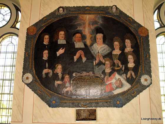 Hans J�rgensen Feuk Hans J�rgensen Feuk, f. 1641 d. 1709 pr�st i Aagerup, og hustru Margrethe J�rgensdatter f. 1649 d. 1703. Epitafium...