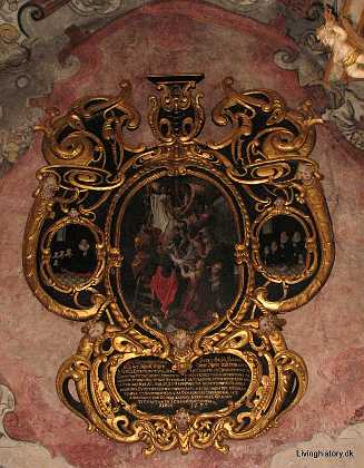 Knud Pedersen Epitafium over Knud Pedersen d. 1657, borgmester i R�nneby, med f�rste hustru Ingeborg Svendsdatter og anden hustru...