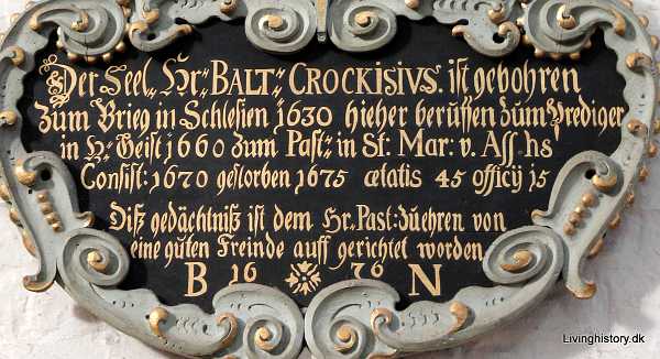 Balthazar Crockisius Balthazar Crockisius, f. 1660, d. 1675. Pastor i St. Marien kirche Tyskland 1670-79
