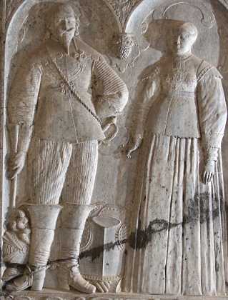 Borkvard Rud og Helvig Rosenkrantz Borkvard Rud til Sbyholm f. 1592 d. 1647 og Helvig Rosenkrantz f. 1601 d. 1672. ca. 1640-49. Lolland-Falster stift