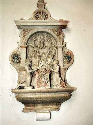 Herluf Trolle og Birgitte G�ye p� tidligere altertavle Herluf Trolle, admiral f. 1515 d. 1565 og Birgitte G�ye f. 1511 d. 1574. Stiftere af Herlufsholm kostskole 1560-69...