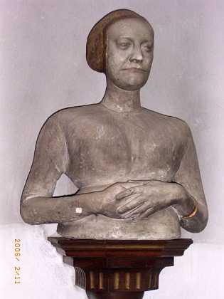 Pernille G�ye 1552 Pernille G�ye f. 1506 d. 1552. Gift med B�rge Trolle. D�dsmaske over Pernille G�ye, har v�ret kl�dt i t�j. 1550-59...